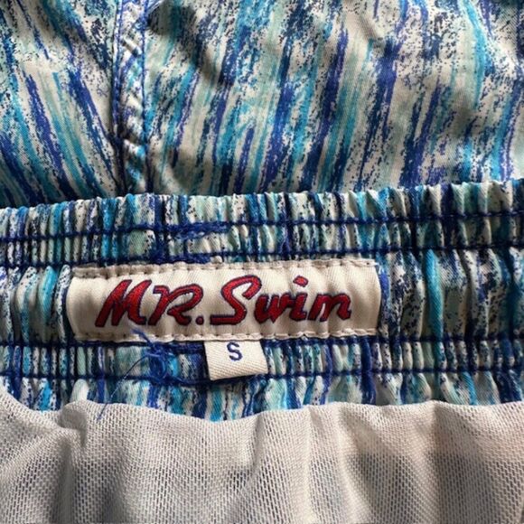 Mr. Swim Paint Smudge Swim Trunks in Blue and White Size Small (NWT) - Picture 5 of 14